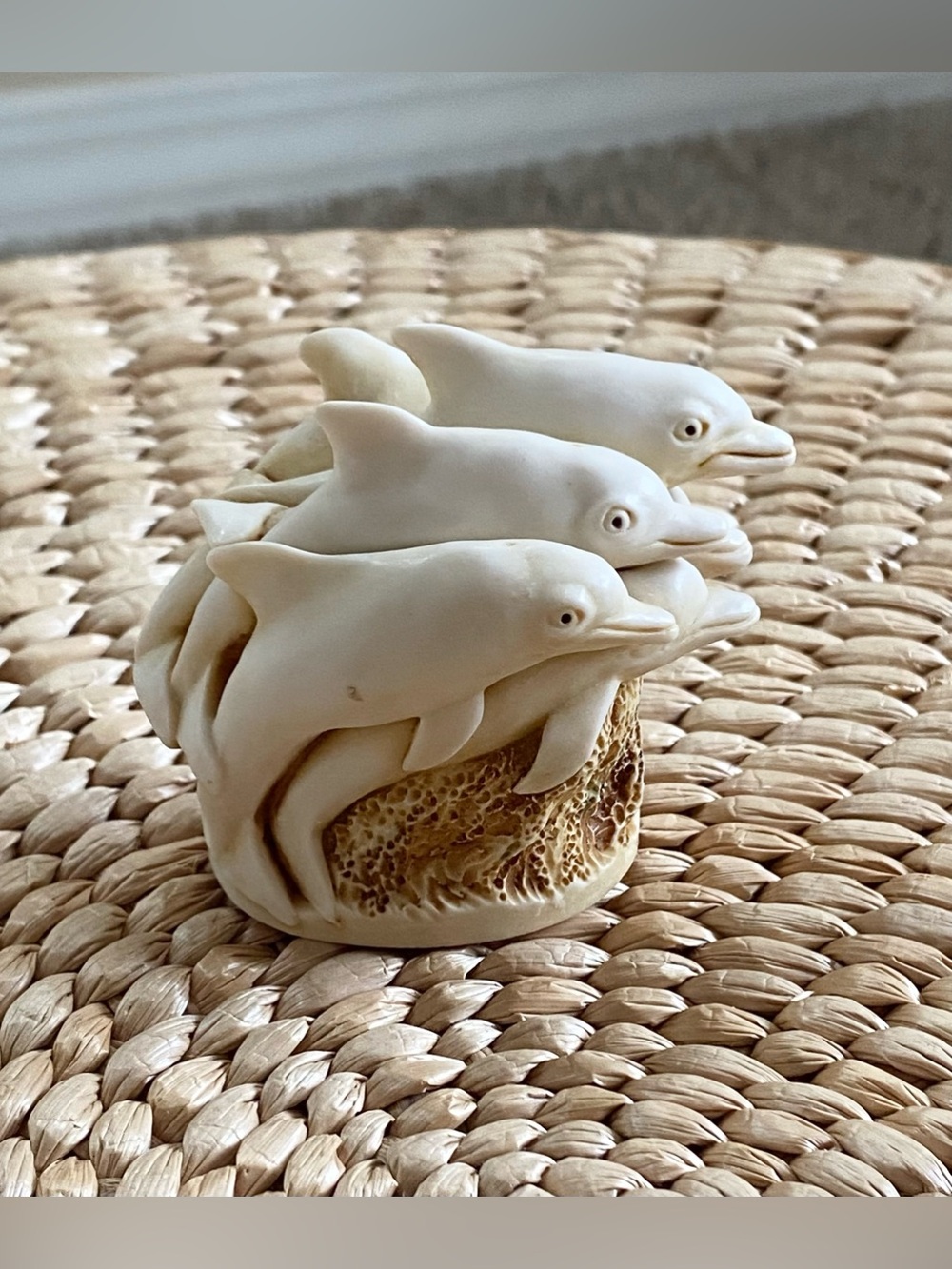 VTG 1994 Harmony Kingdom Sunday Swim Dolphin Small Trinket Box Figurine #TJDO
